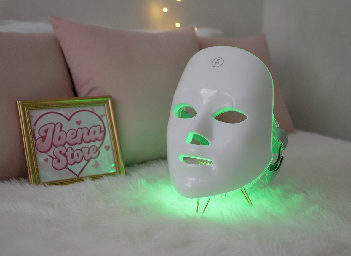 Masque LED IBENA allumé en lumière vert